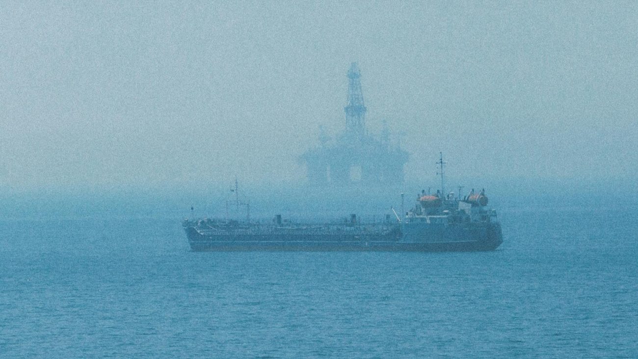 Crude oil tanker at sea amid US maritime sanctions enforcement