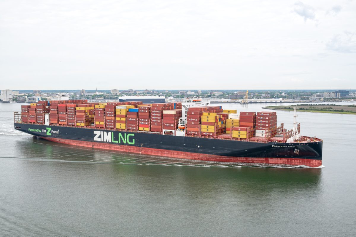 ZIM Mount Fuji container ship at sea illustrating Israeli carrier ZIM fleet