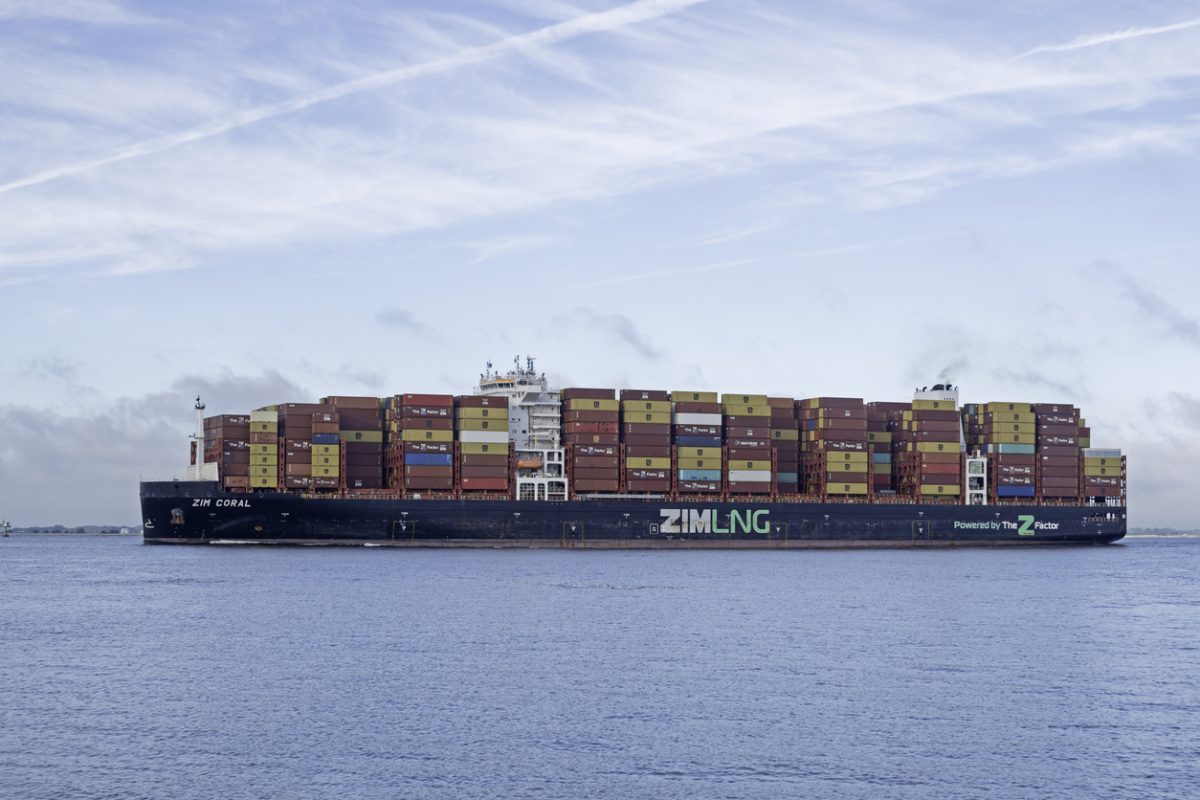 ZIM Coral container ship operated by ZIM Integrated Shipping Services