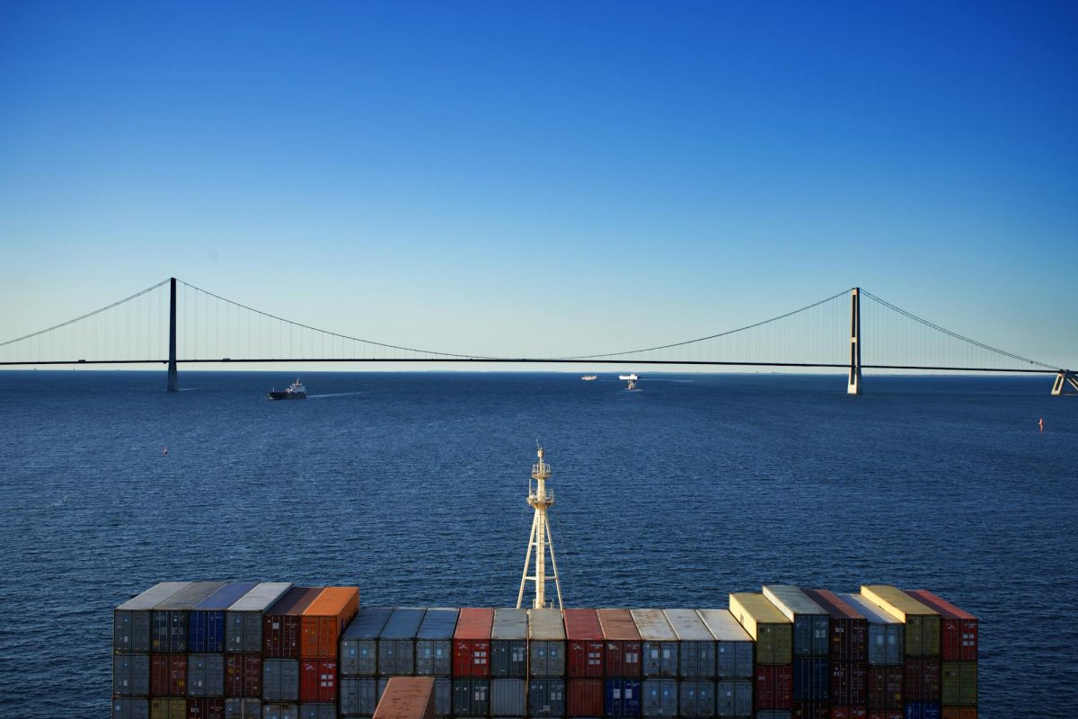 Danish Straits suspension bridge Baltic Sea shipping corridor