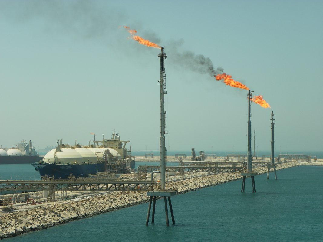 Qatar Ras Laffan LNG terminal storage tanks and export facilities