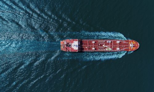 aerial view oil tanker ship transporting fuel at sea Caribbean tanker routes fuel supply disruption