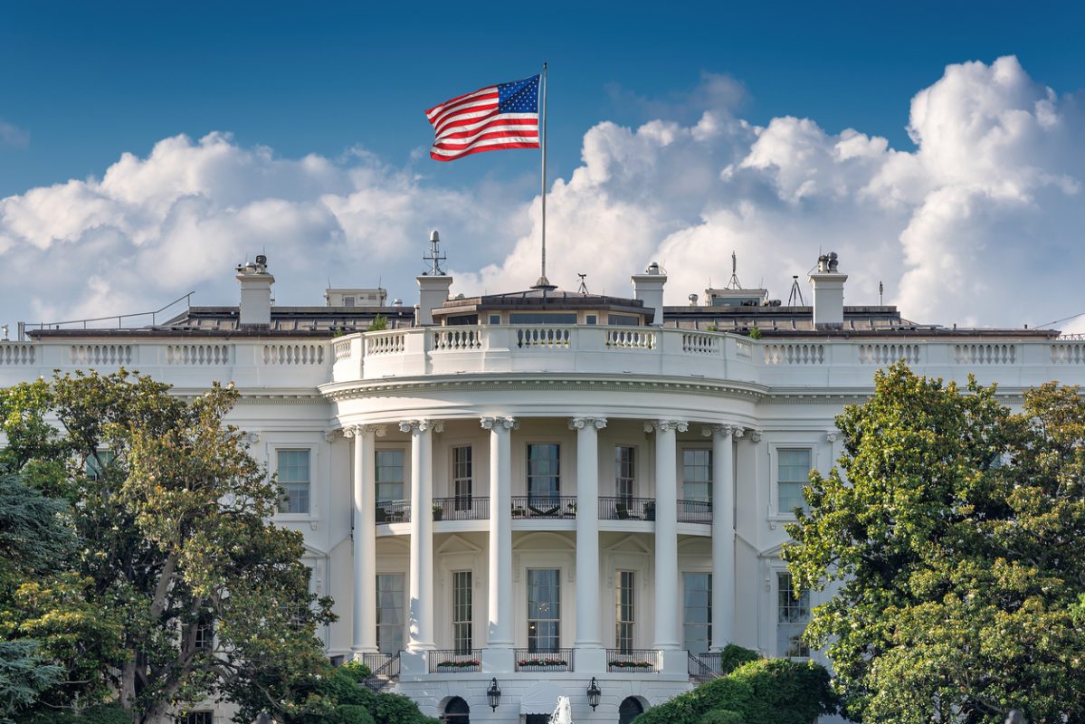 The White House in Washington DC where U.S. officials review tanker insurance backstop measures amid Gulf shipping disruptio