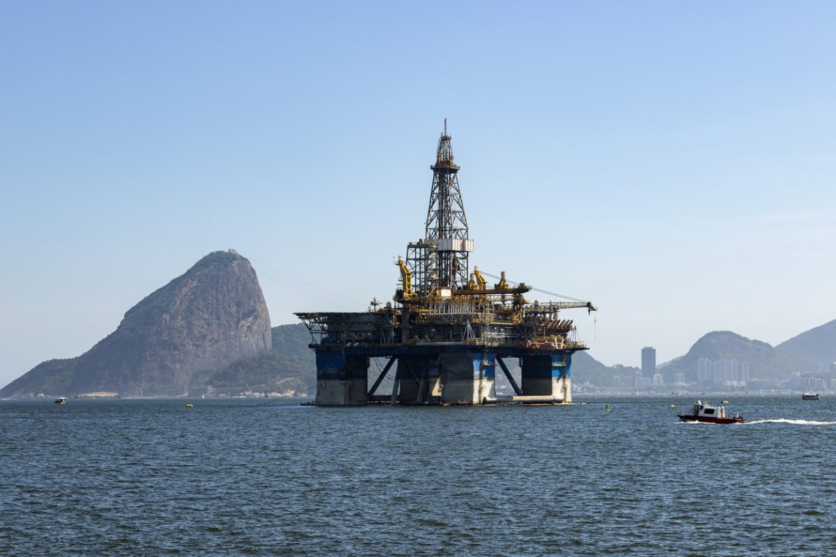 Offshore oil drilling rig Brazil Rio de Janeiro gas project