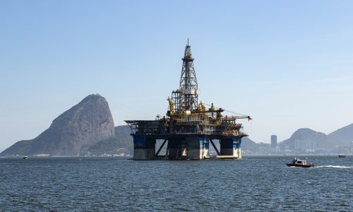 Offshore oil drilling rig Brazil Rio de Janeiro gas project