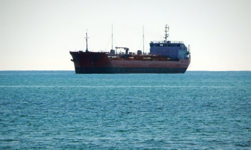 Cargo tanker sailing in the Caspian Sea trade corridor