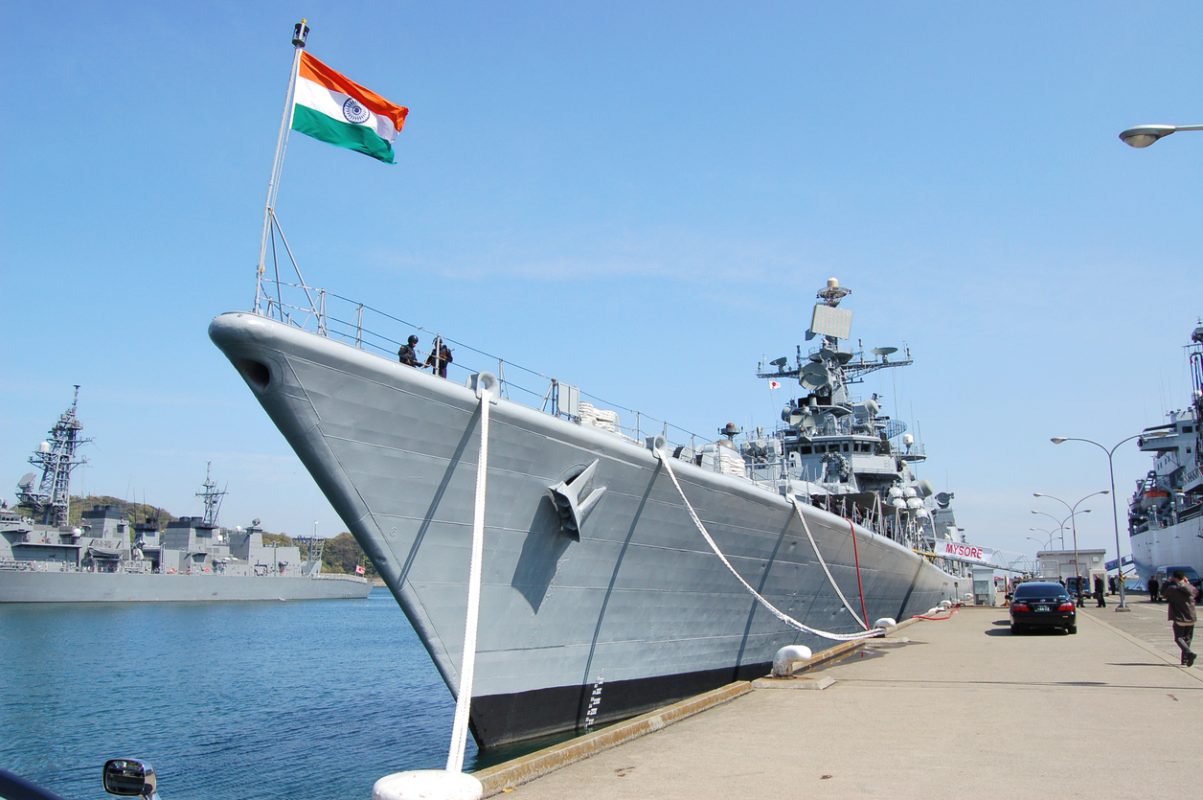Indian Navy destroyer INS Mysore in Kanagawa Japan in 2007 used as file image for tanker escort operations