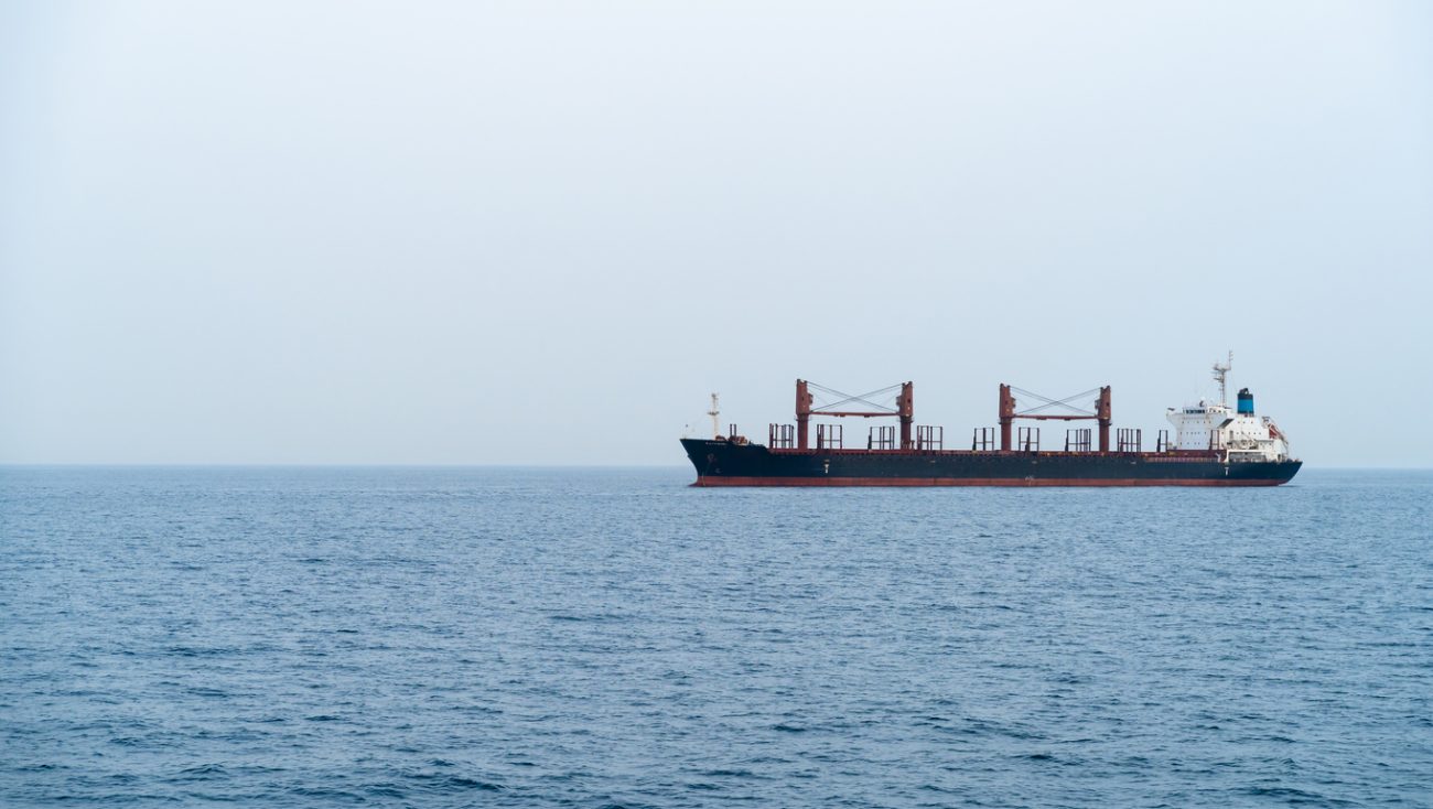 Qatar gas carrier sailing in the Persian Gulf near LNG export facilities