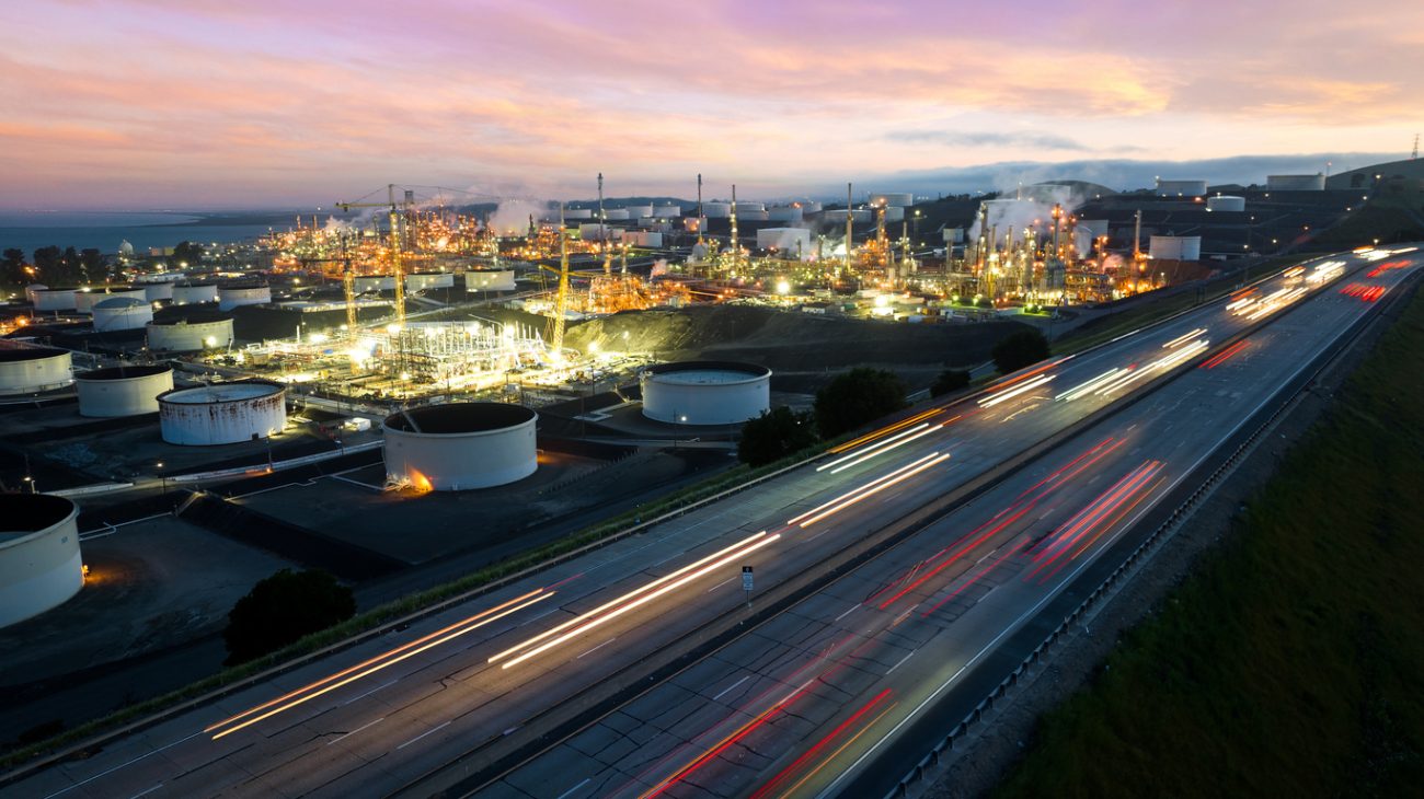Oil refinery and storage tanks in Rodeo California