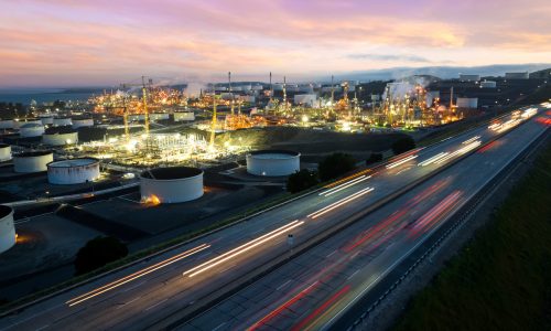 Oil refinery and storage tanks in Rodeo California