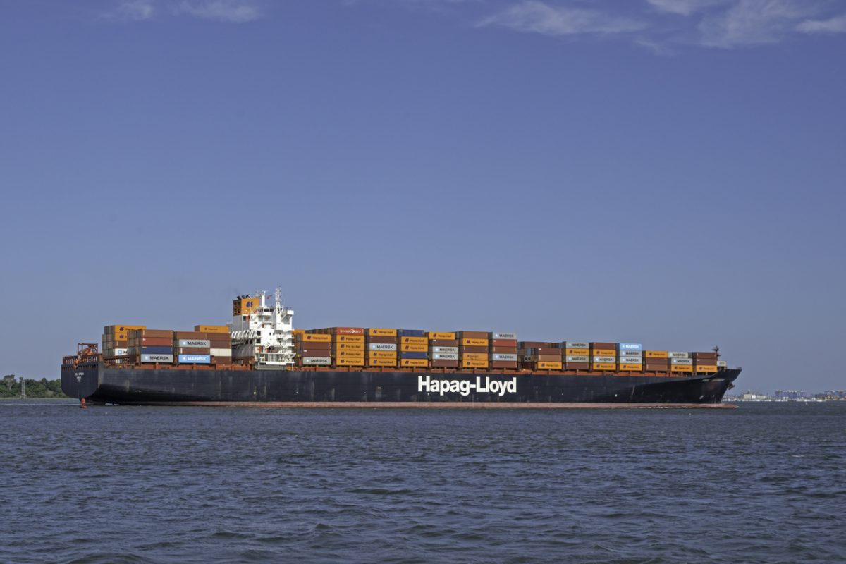 Hapag-Lloyd container ship Kiel Express at sea as the carrier expands its India shipping strategy