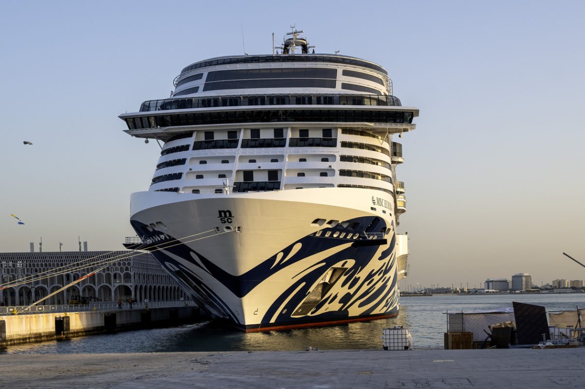 MSC Euribia cruise ship docked at Mina Port Doha Qatar