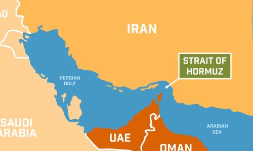 Strait of Hormuz map showing global oil shipping chokepoint and maritime trade route