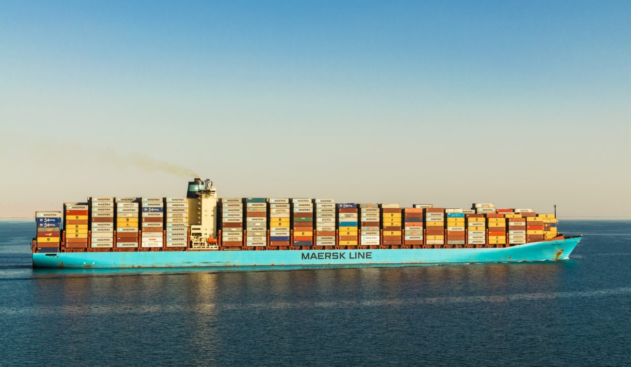 Maersk Line container ship transiting the Suez Canal illustrating strategic route suspension