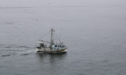 Small civilian vessel underway at sea