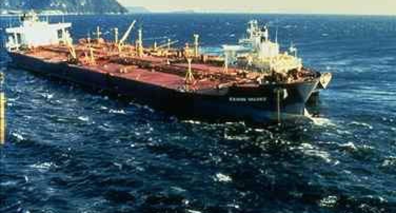 Exxon Valdez oil tanker aground in Prince William Sound Alaska after the 1989 oil spill