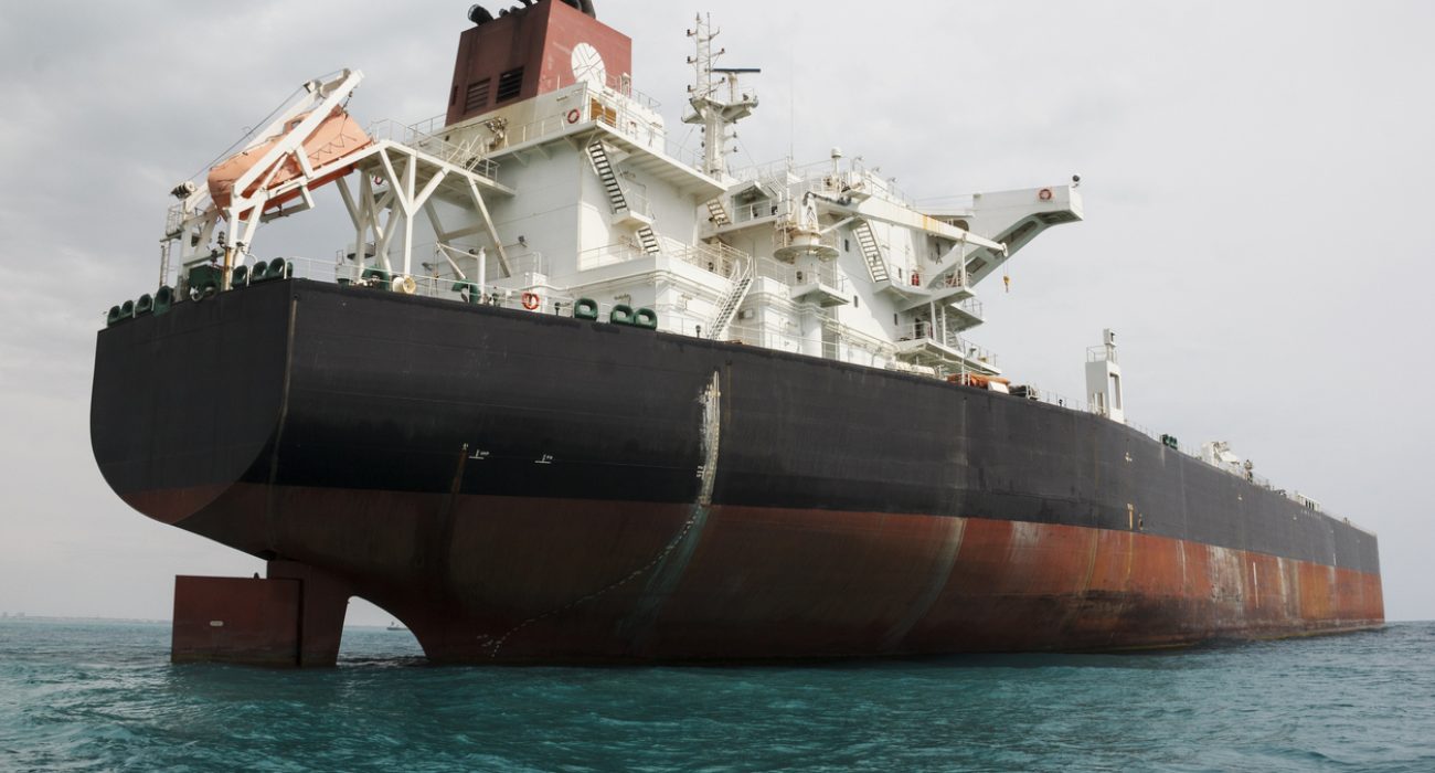 Oil tanker near offshore petroleum terminal in the Persian Gulf