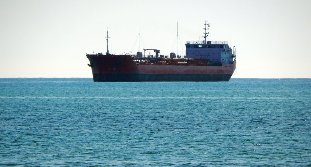Cargo tanker sailing in the Caspian Sea trade corridor