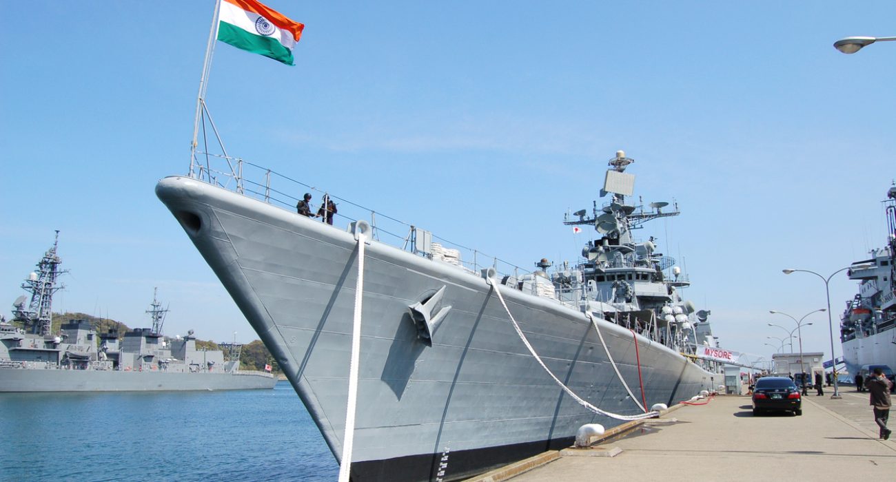 Indian Navy destroyer INS Mysore in Kanagawa Japan in 2007 used as file image for tanker escort operations