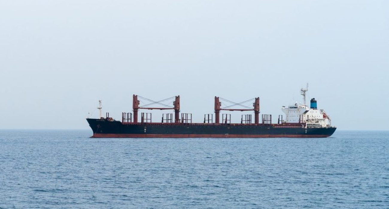 Qatar gas carrier sailing in the Persian Gulf near LNG export facilities