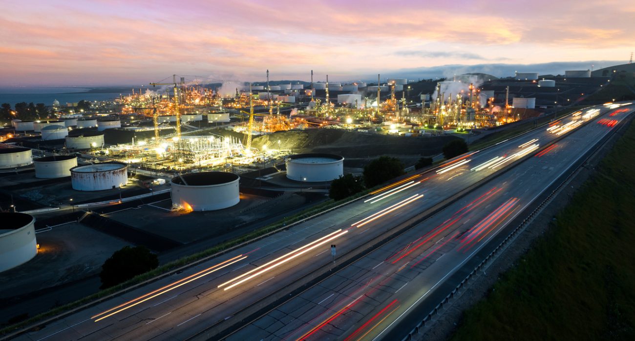 Oil refinery and storage tanks in Rodeo California