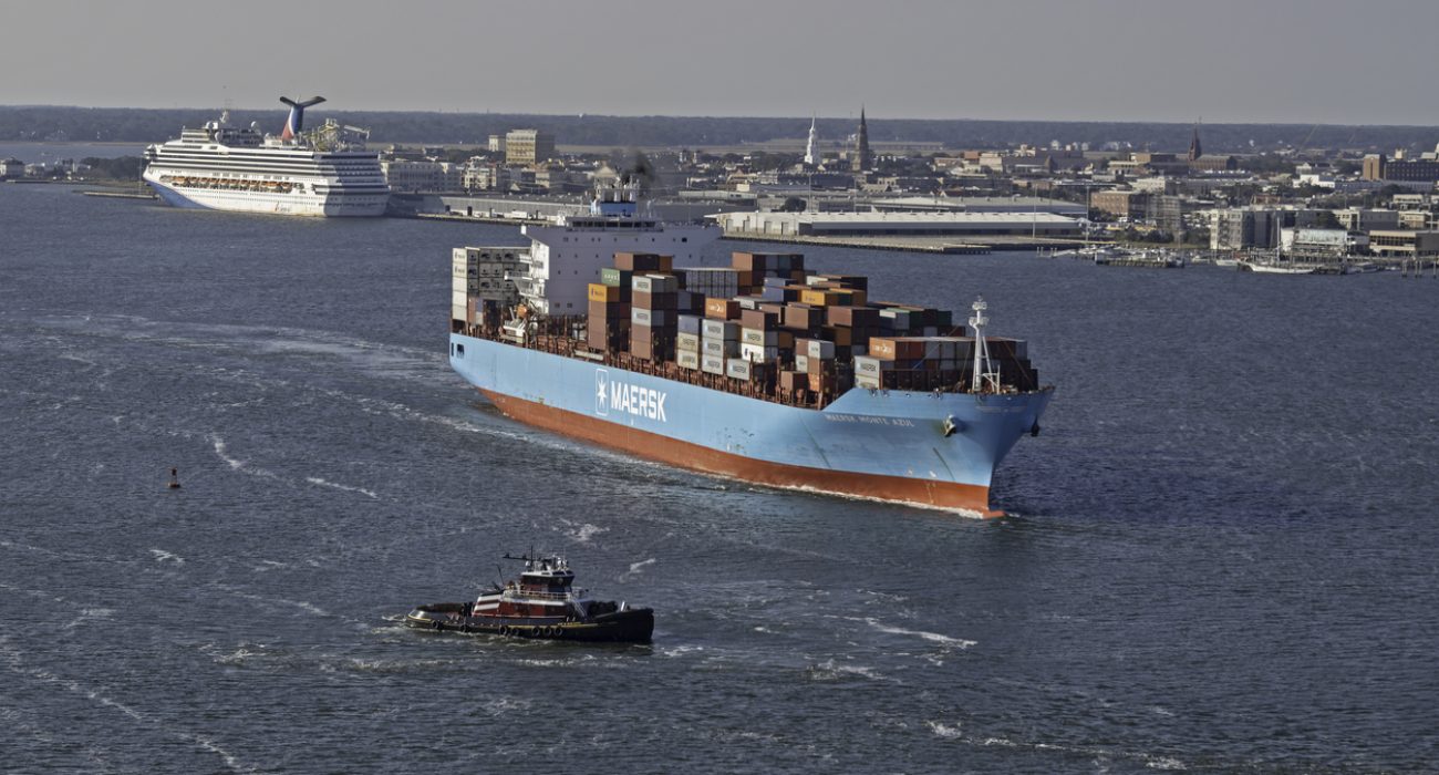 Maersk Monte Azul container ship operating in global container shipping trade