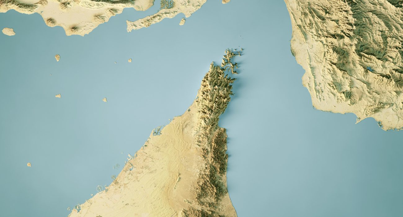 Strait of Hormuz satellite map showing key Gulf shipping lanes and oil export routes