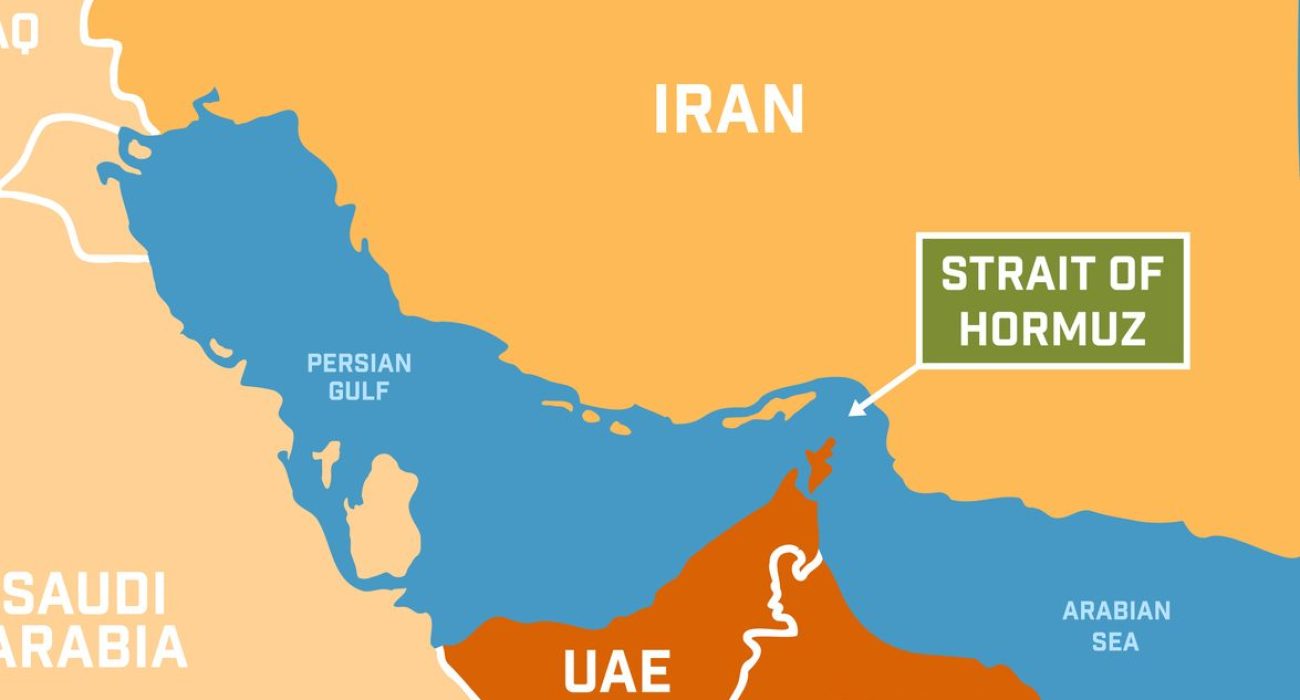 Strait of Hormuz map showing global oil shipping chokepoint and maritime trade route