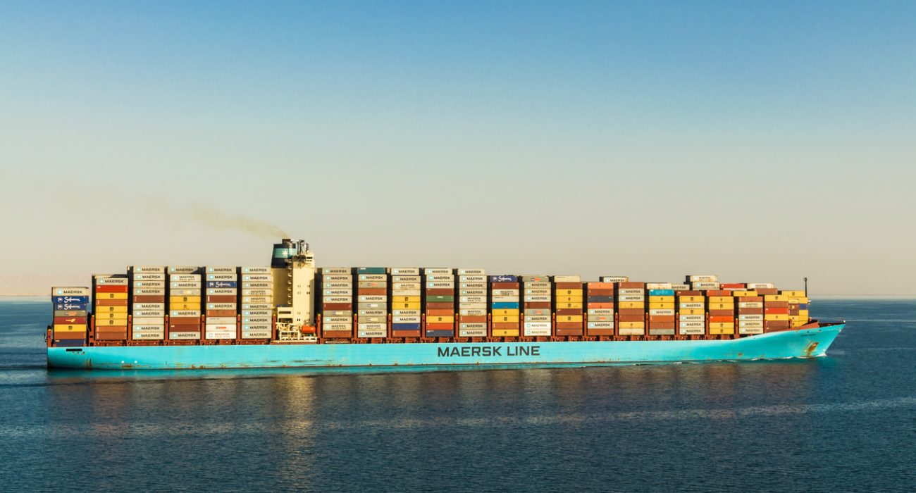 Maersk Line container ship transiting the Suez Canal illustrating strategic route suspension
