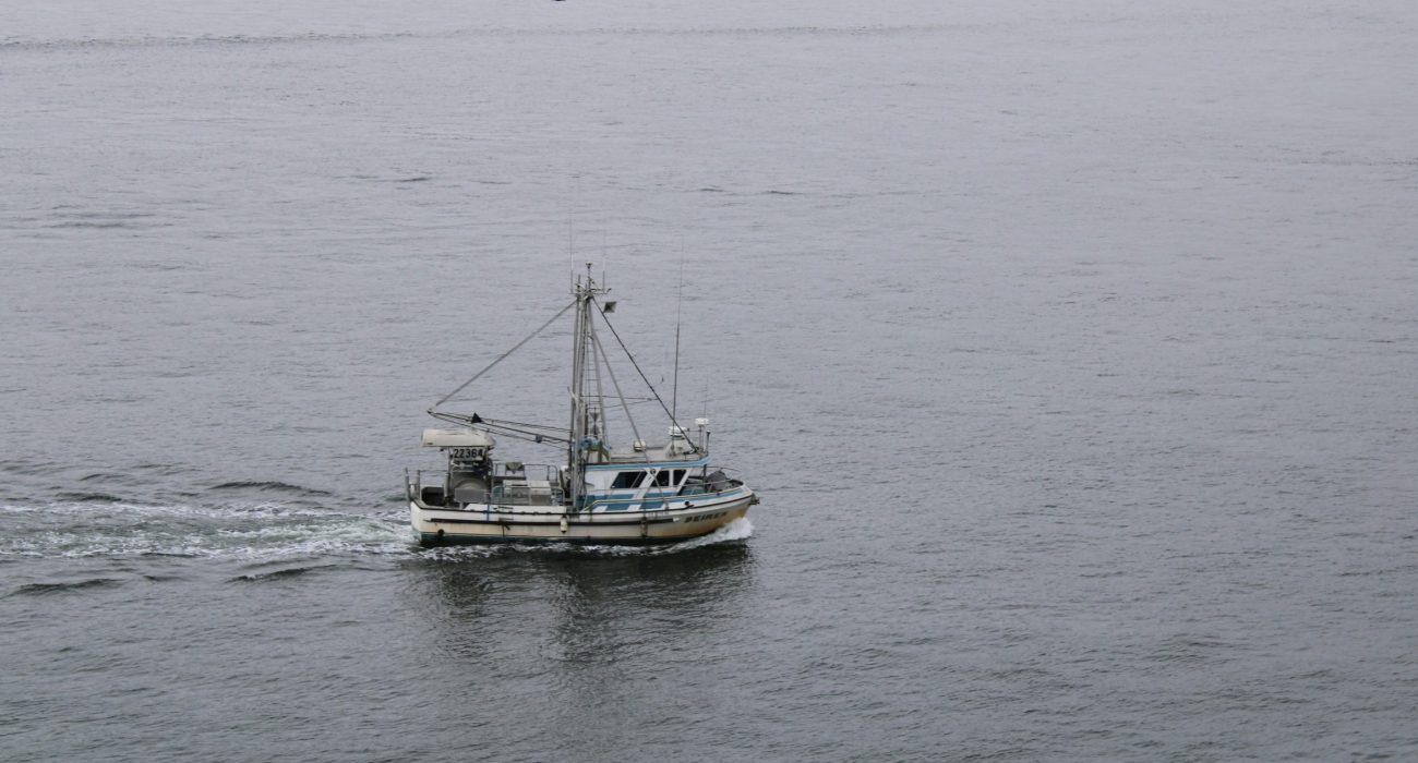 Small civilian vessel underway at sea