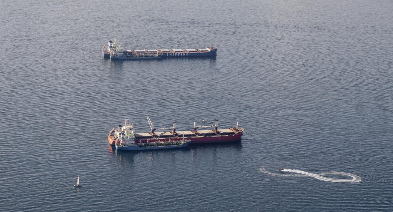 Illustrative image of cargo vessels at sea in the Baltic region.