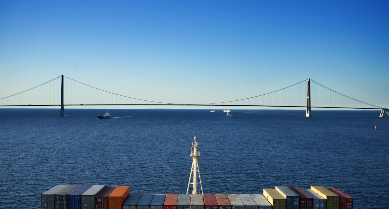 Danish Straits suspension bridge Baltic Sea shipping corridor